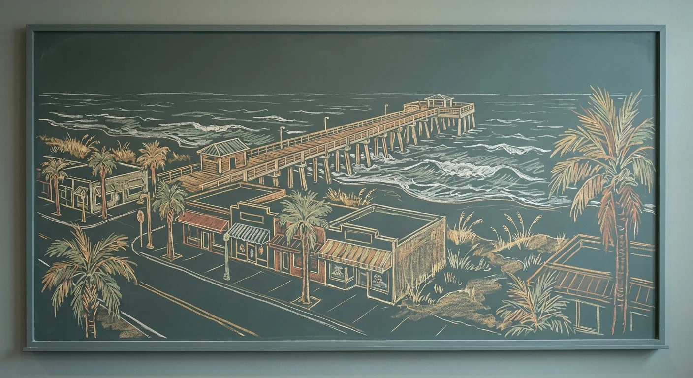 Jacksonville Beaches chalk illustration