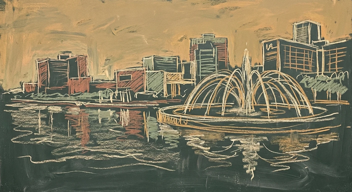 Southbank chalk illustration