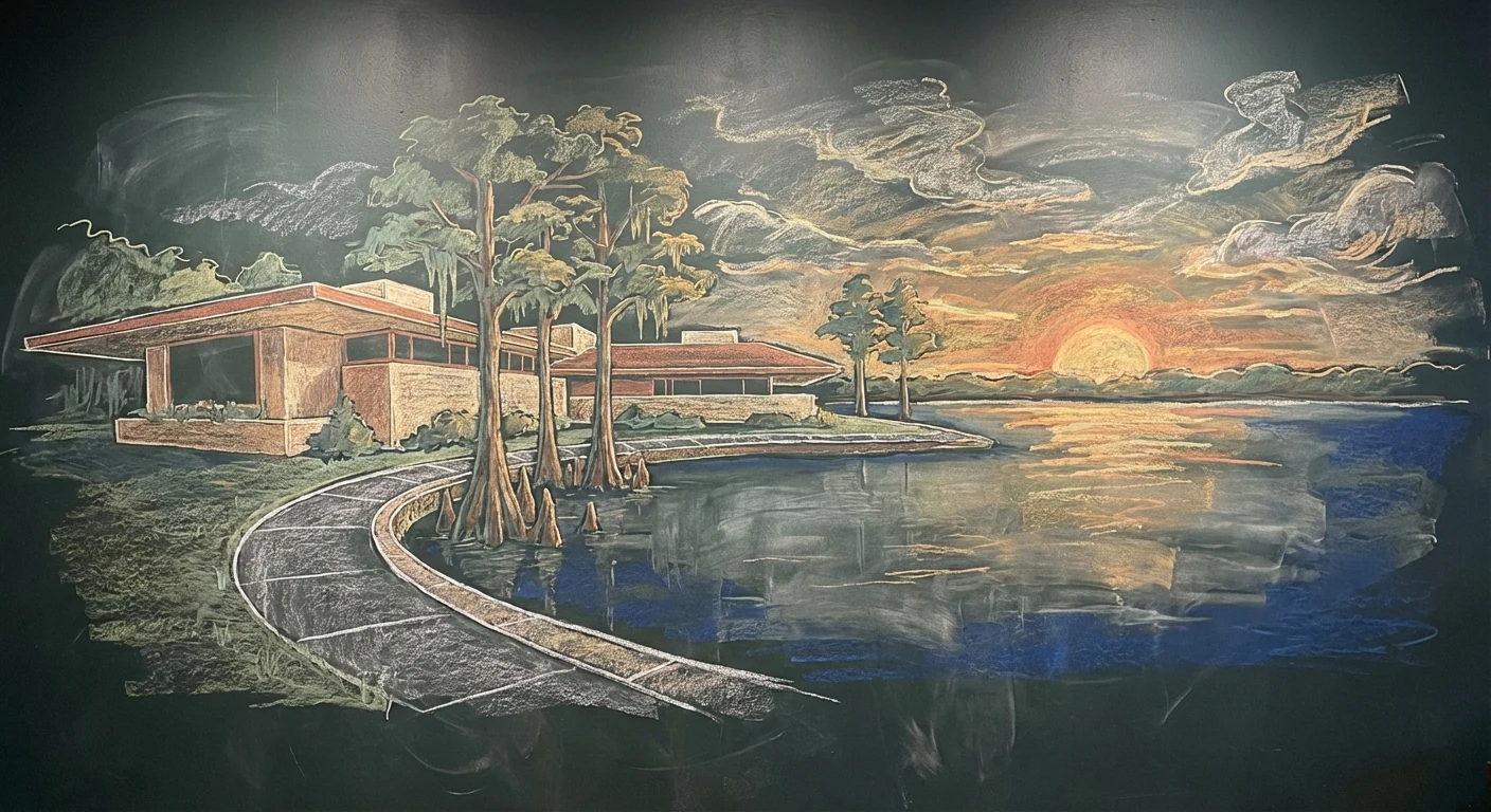 Lake Hollingsworth chalk illustration