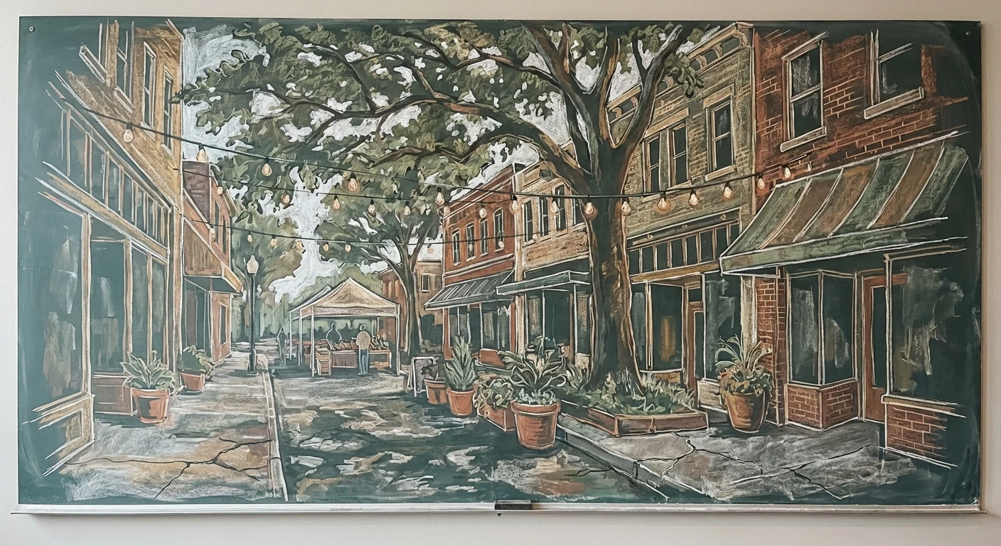 Audubon Park chalk illustration