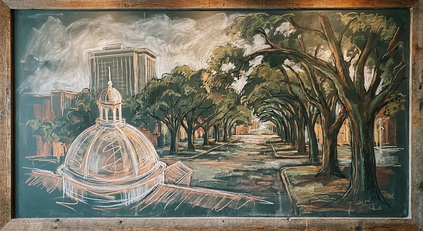 Downtown Tallahassee chalk illustration