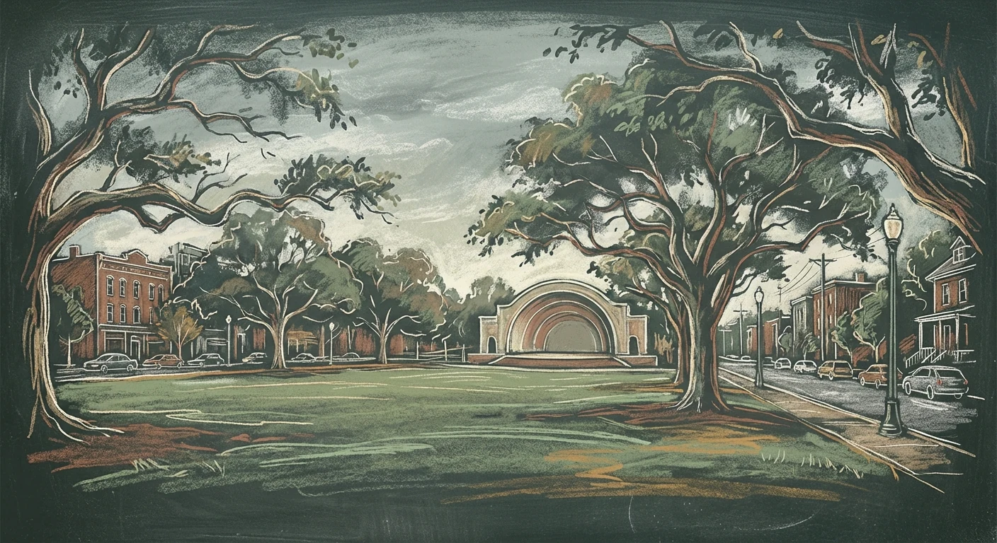 Myers Park chalk illustration